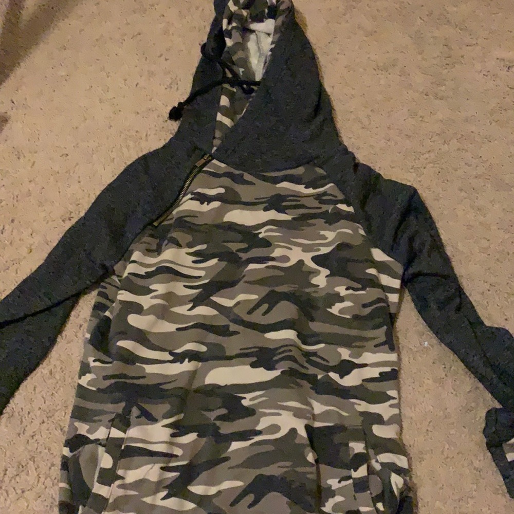 Double Hooded Camo Hoodie